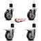 Service Caster 4'' Black Poly Swivel 1-7/8'' Expanding Stem Caster Set 2 Total Lock Brakes, 4PK SCC-EXTTL20S414-PPUB-BLK-2-S-2-178 - alternate 4